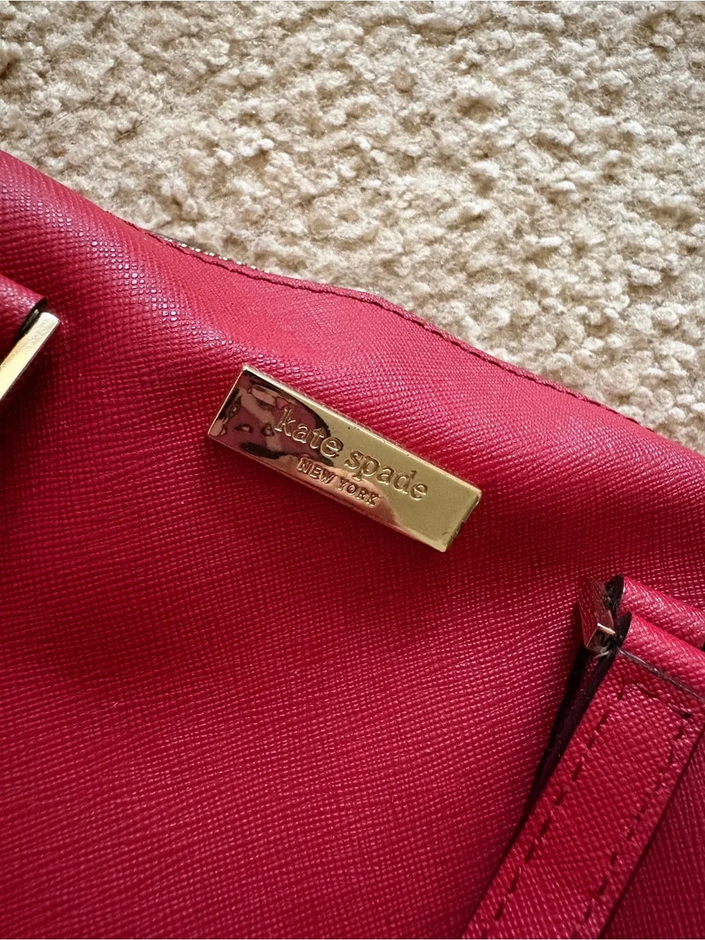 kate spade red leather satchel